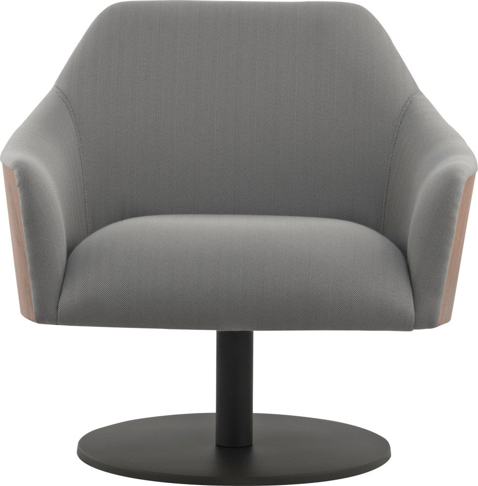 Henry Lounge Chair, Gray Herringbone Fabric