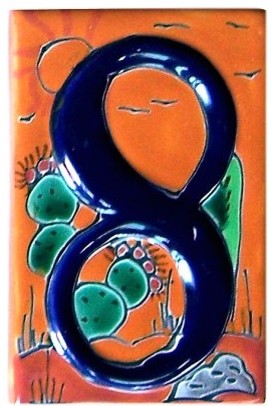 Desert Talavera Ceramic House Number Eight