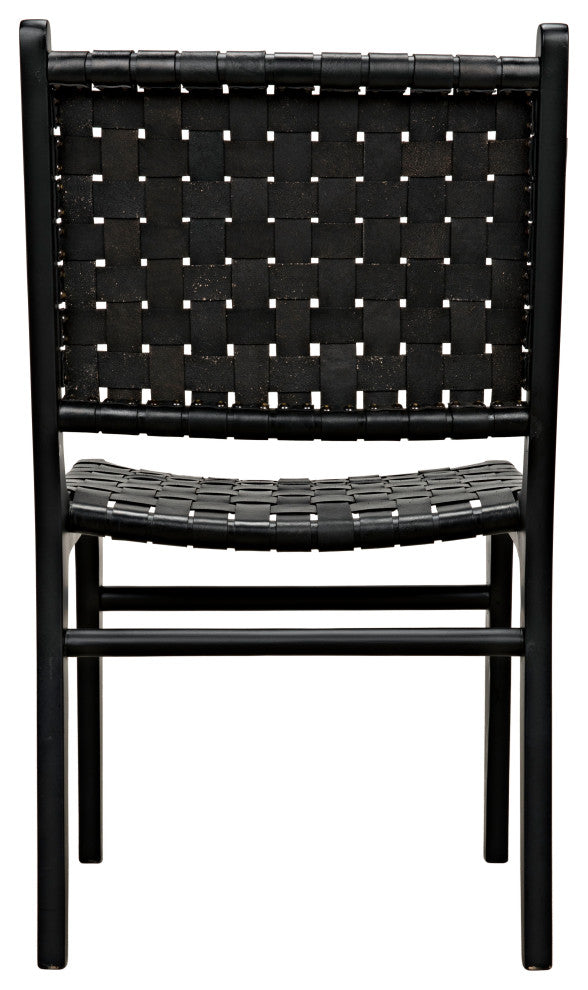 Dede Dining Chair, Leather, Black