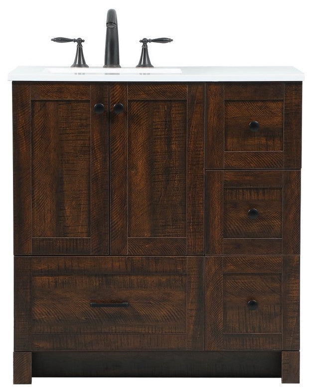 Home Living 19" Farmhouse Expresso-Light Bathroom Vanity