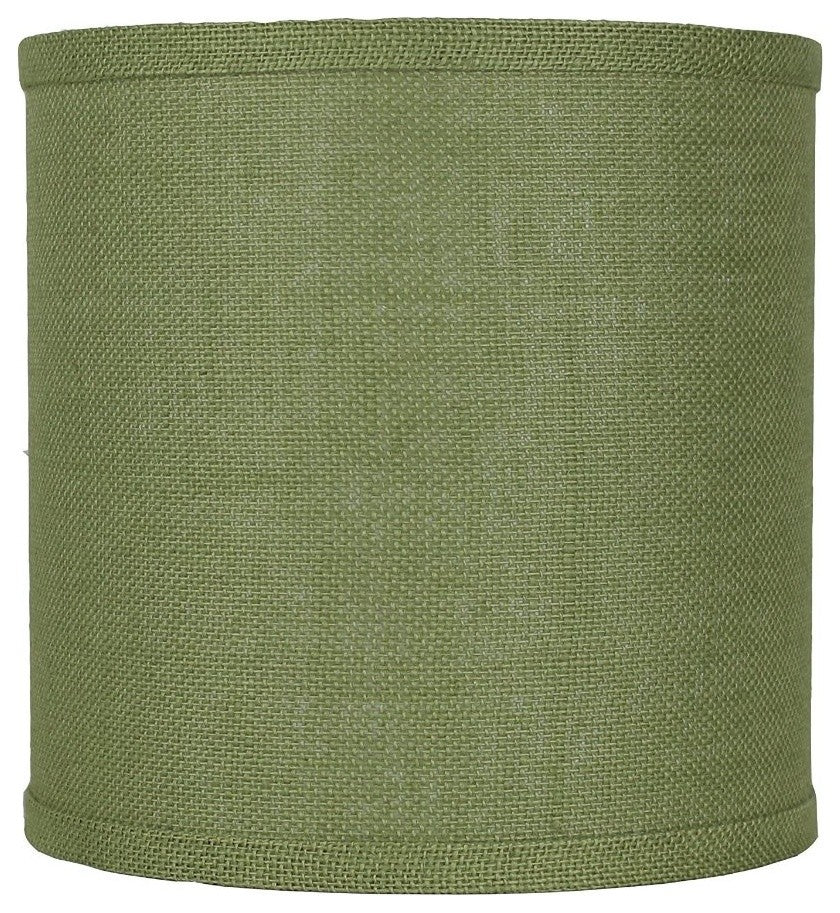 Classic Drum Burlap Lampshades, Khaki Green, 10"