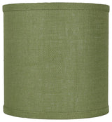 Classic Drum Burlap Lampshades, Khaki Green, 10"