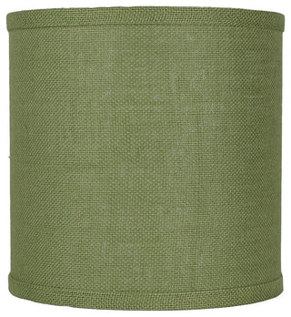 Classic Drum Burlap Lampshades, Khaki Green, 10"
