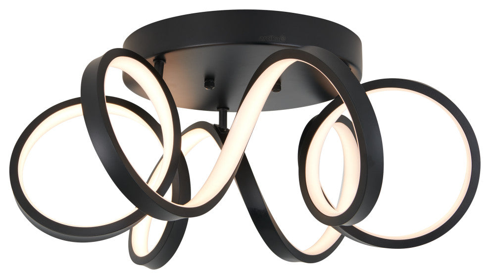 Artika Ribbon Ceiling Flushmount Light, Black