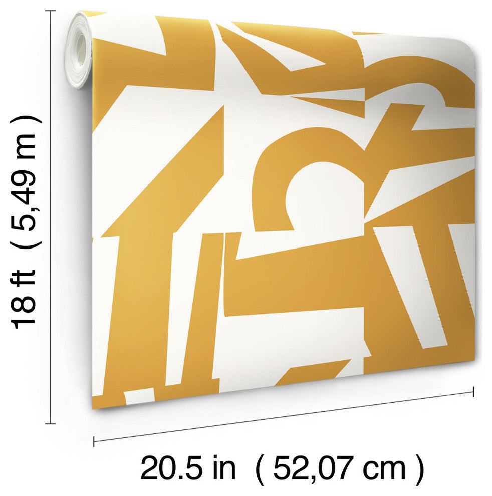 Emily Rayna Yellow Inside The Box Peel and Stick Wallpaper
