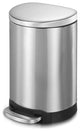 3.2 Gal Fingerprint Free Brushed Stainless Steel Semi-Round Step-On Trash Can