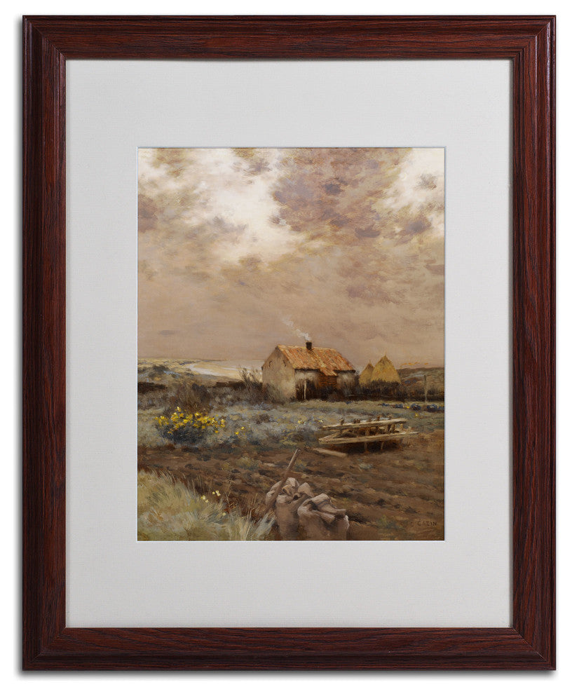 'Landscape, 1880' Matted Framed Canvas Art by Jean Cazin