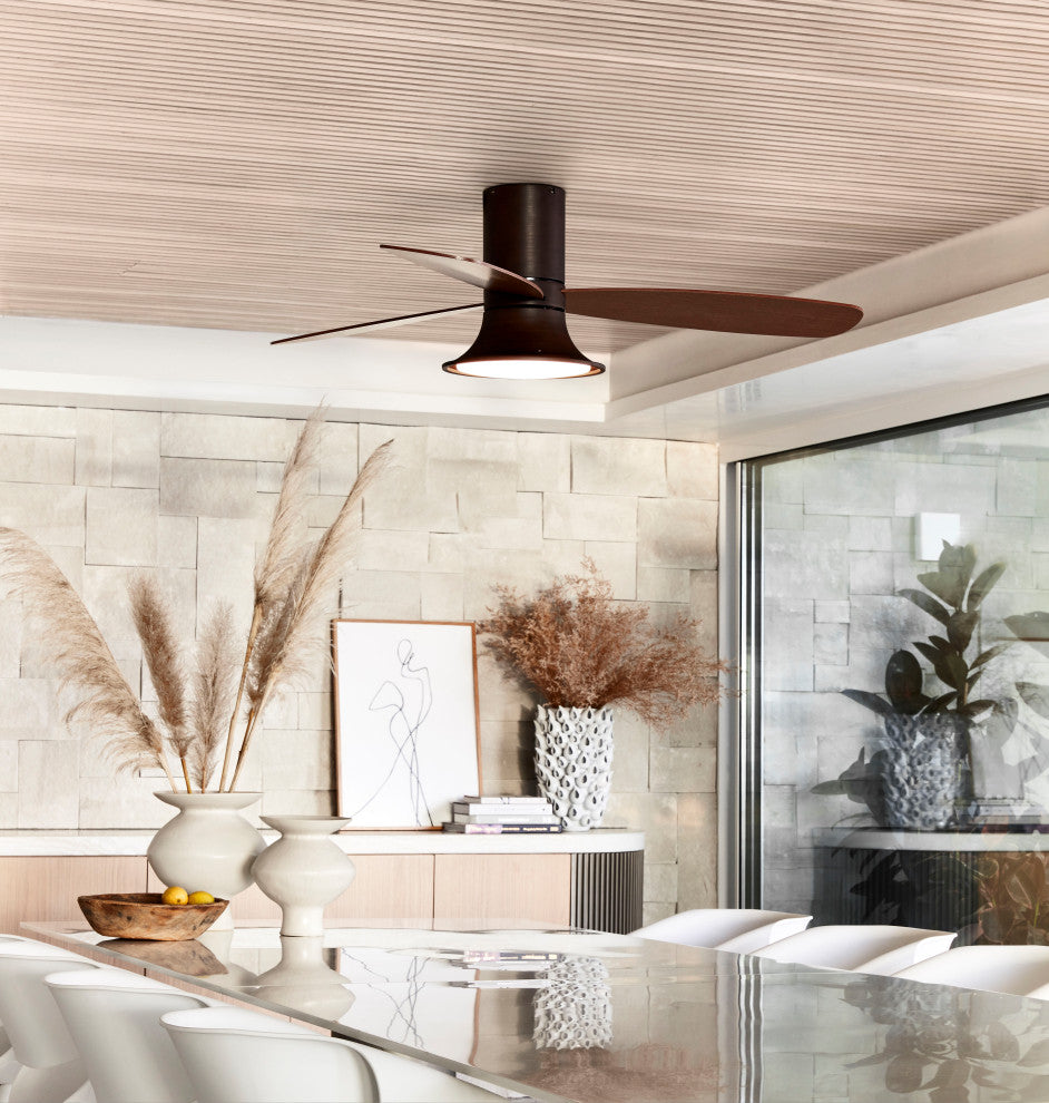 Lucci Air Flusso 52" Light With Remote Ceiling Fan, Oil Rubbed Bronze