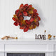 24" Harvest Magnolia Leaf and Berries Artificial Wreath