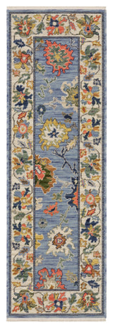 Leoness Vintage Traditional Blue/ Multi Area Rug, 2' x 6'