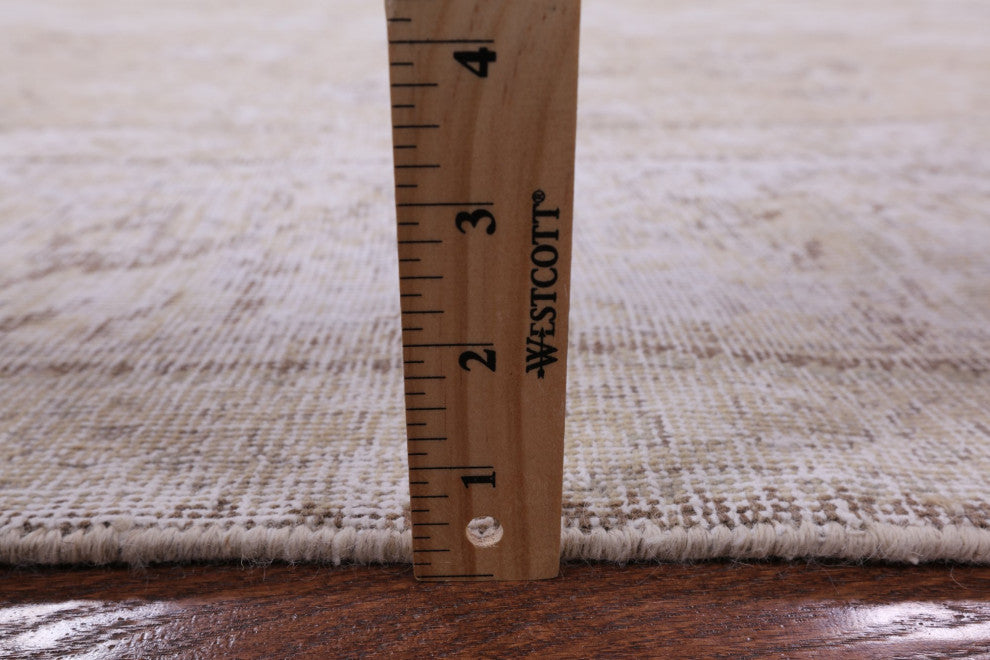 8' 9" X 12' 0" Persian Vintage White Wash Handmade Wool Rug Q4748