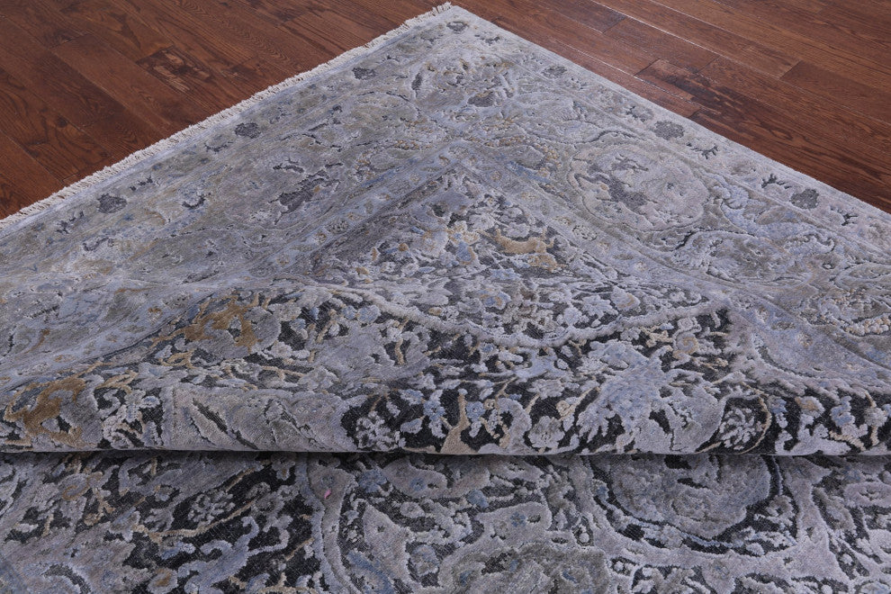 Persian Hand-Knotted Wool and Silk Rug 9' 0" X 12' 4" Q9091
