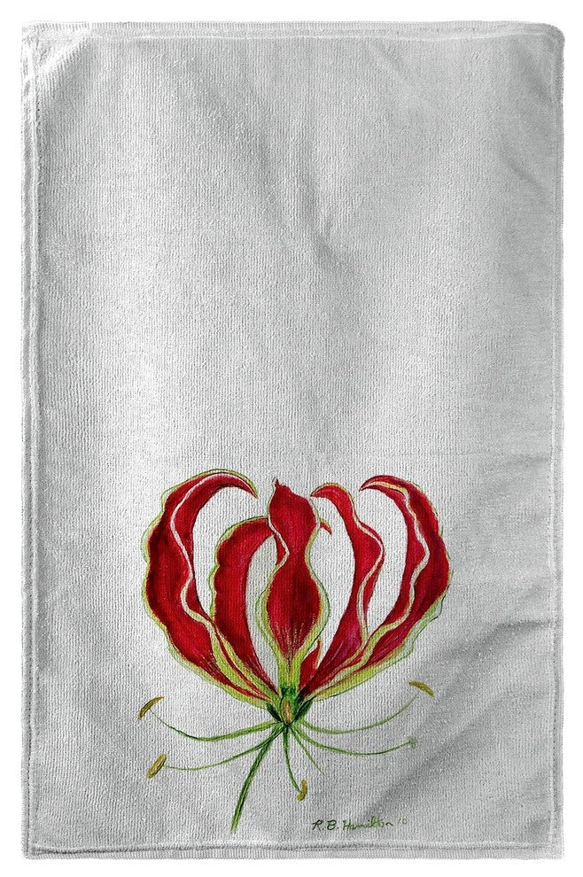Betsy Drake Red Lily Beach Towel