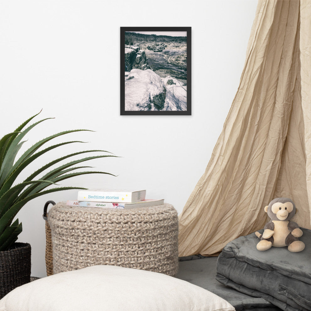 Great Falls Vintage Rural Landscape Framed Photo Paper Wall Art Prints, Black, 11" X 14"