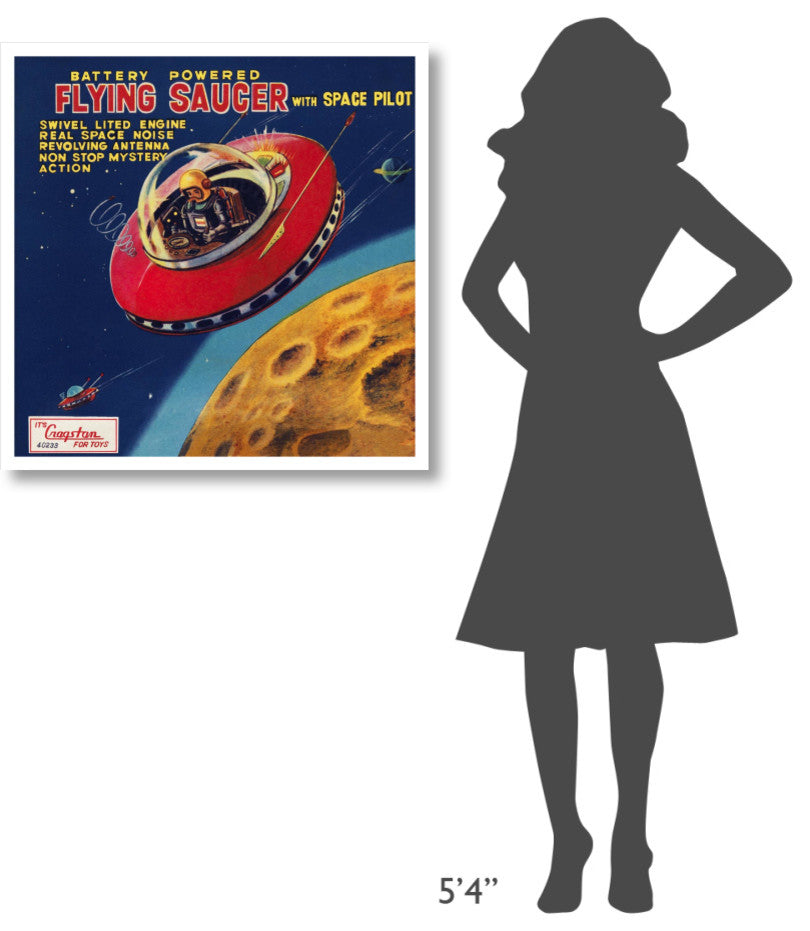 "Battery Operated Flying Saucer" Digital Paper Print by Retrorocket, 32"x32"