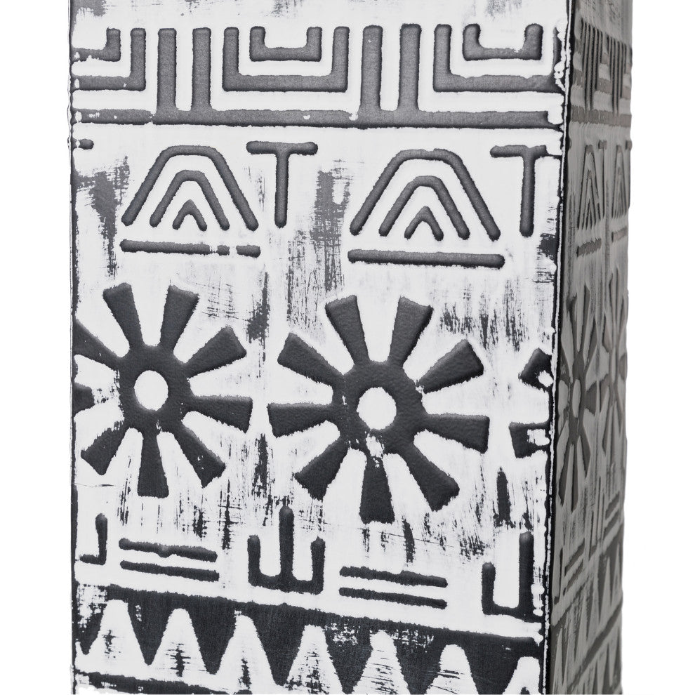 Global/Boho Textured Metal Table/Floor Vase, Set of 2