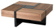 Modrest Makai Modern Walnut and Black Square Coffee Table