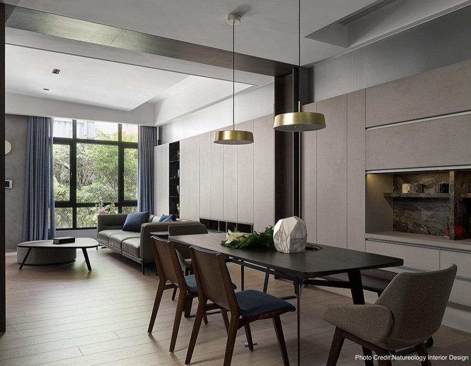China LED Pendant, Matte Brass
