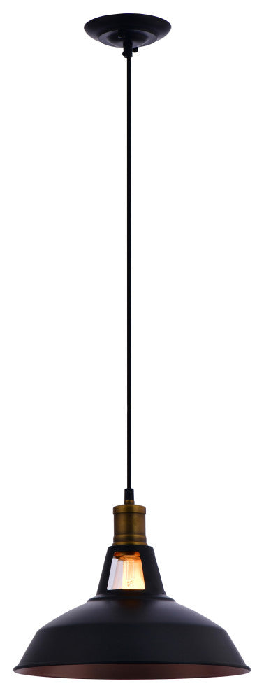 Lazzur Saone 1 Light 12" Matte Black Pendant