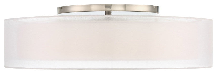 Metropolis 30" LED Semi Flush Mount 3000K, Brushed Nickel