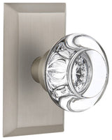 Nostalgic Warehouse STURCC_PSG_238_NK Round Clear Crystal Solid - Satin Nickel