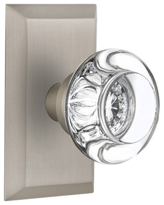 Nostalgic Warehouse STURCC_PSG_238_NK Round Clear Crystal Solid - Satin Nickel