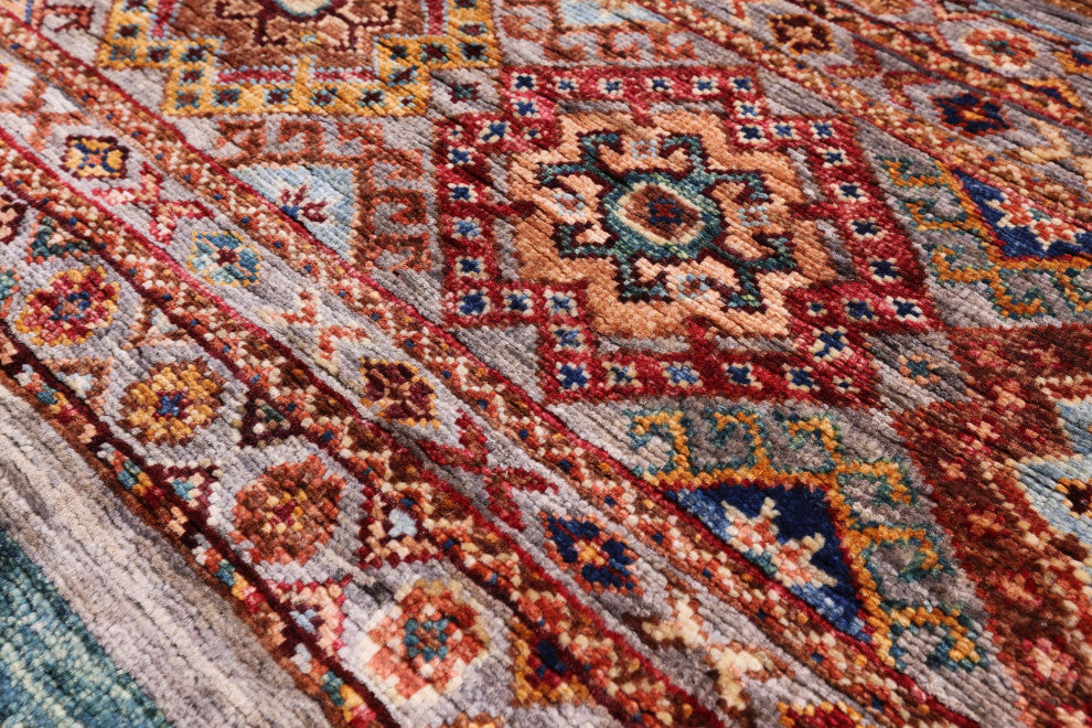 2' 10" X 8' 7" Runner Khorjin Super Kazak Handmade Wool Rug - Q12575