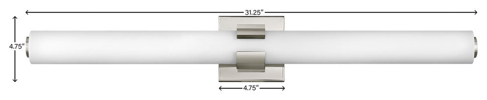 Hinkley Aiden Large Led Vanity, Polished Nickel