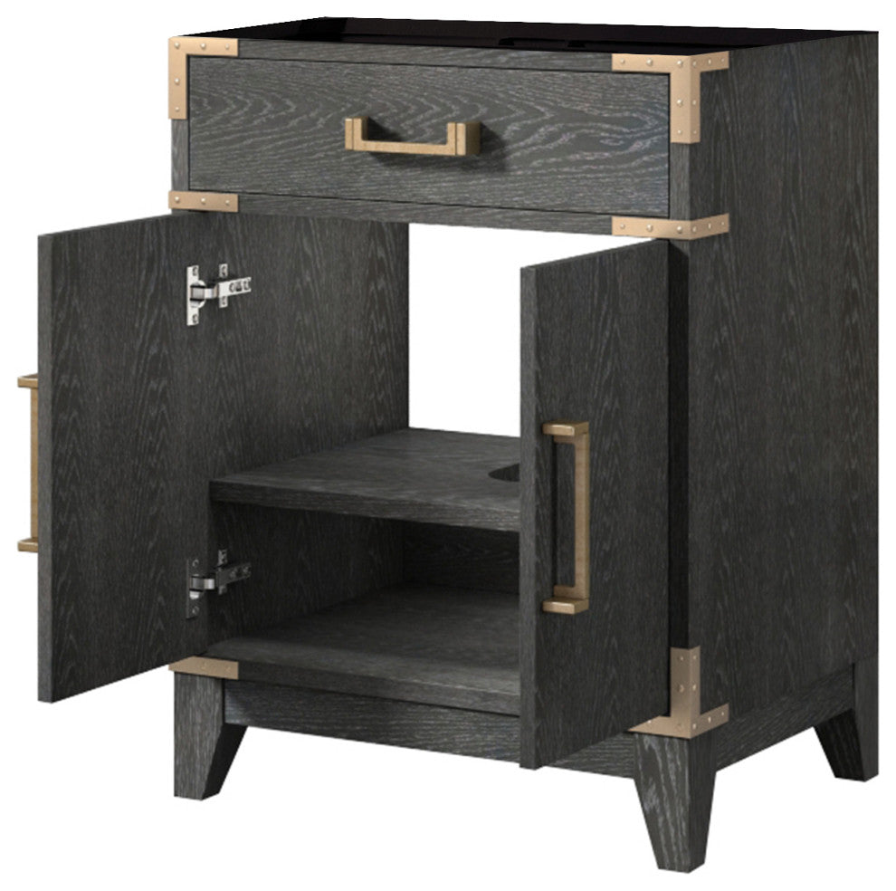 Laurel 24 in W x 18 in D Black Oak Single Bath Vanity