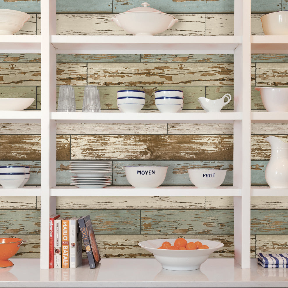 Old Salem Vintage Wood Peel and Stick Wallpaper, Bolt