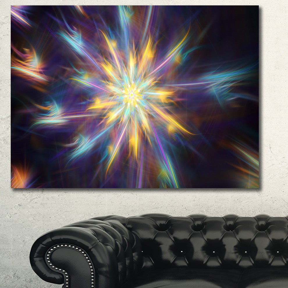 Shining Multi Color Exotic Flower, Floral Canvas Art Print, 40"x30"