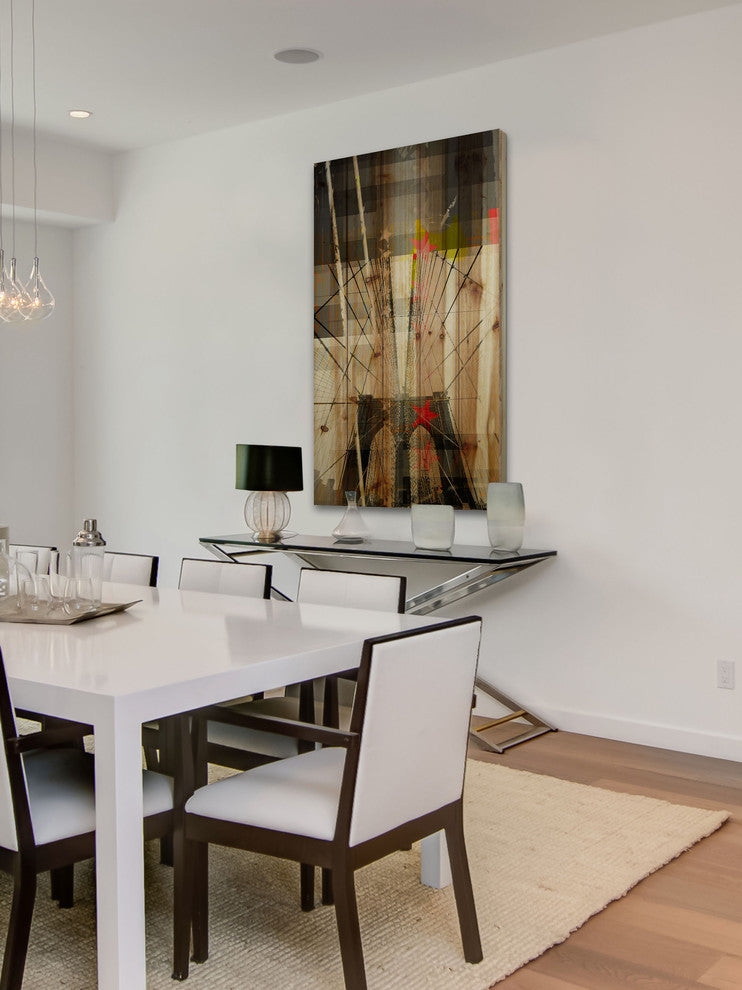 "Brooklyn" Painting Print on Natural Pine Wood, 12"x24"