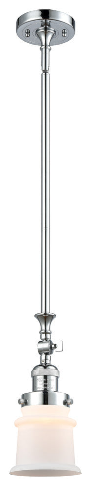 Small Canton 1-Light Mini Pendant, Polished Chrome, Matte White