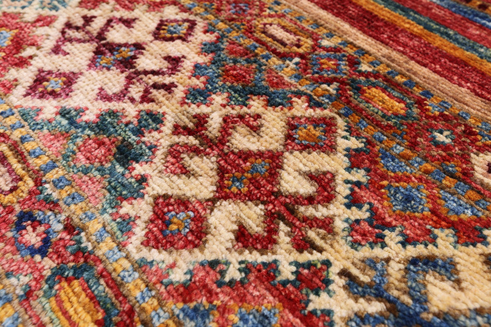 Super Kazak Khorjin Hand Knotted Wool Rug 2' 7" X 4' 0" Q11043