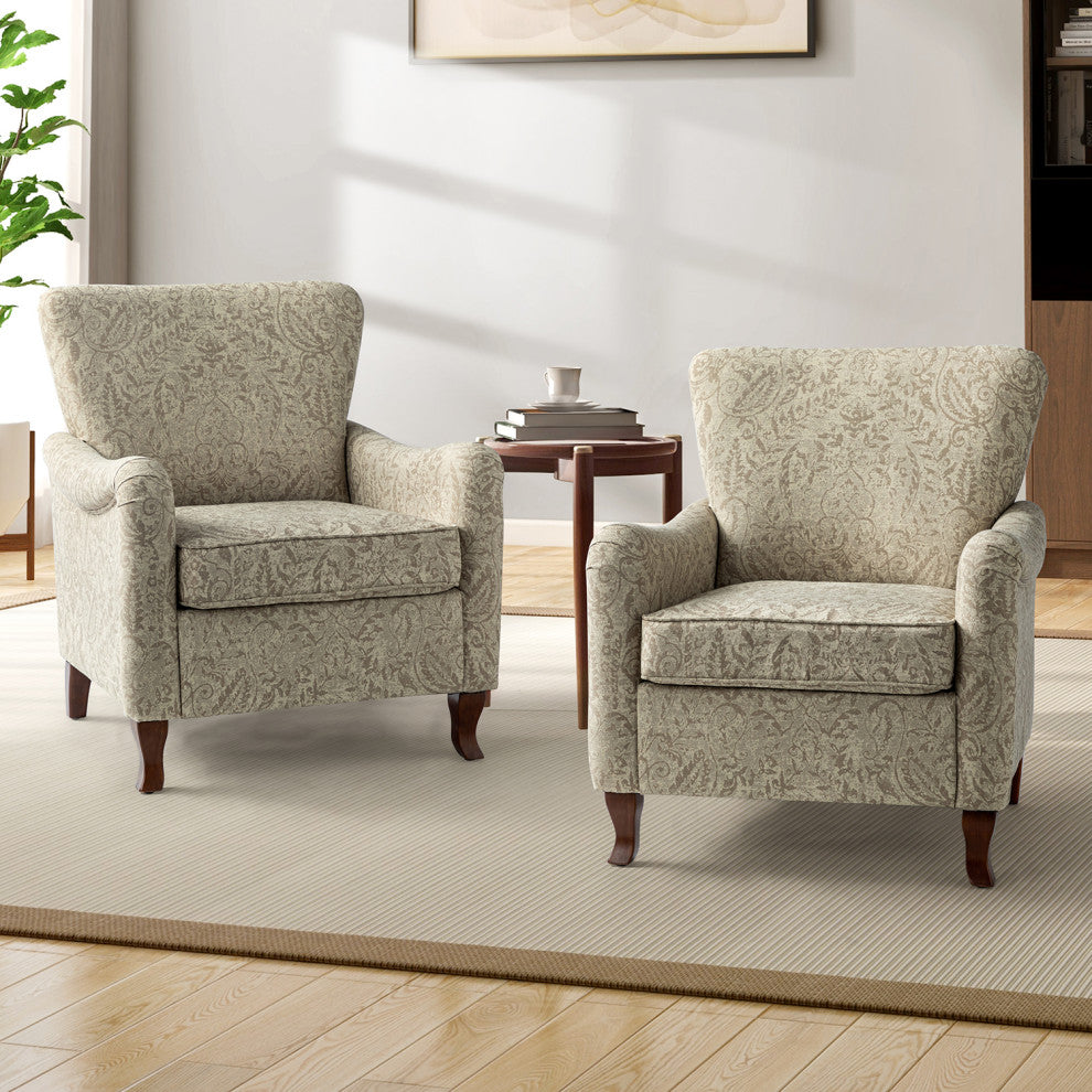 Nicola Contemporary Armchair, Set of 2, Beige