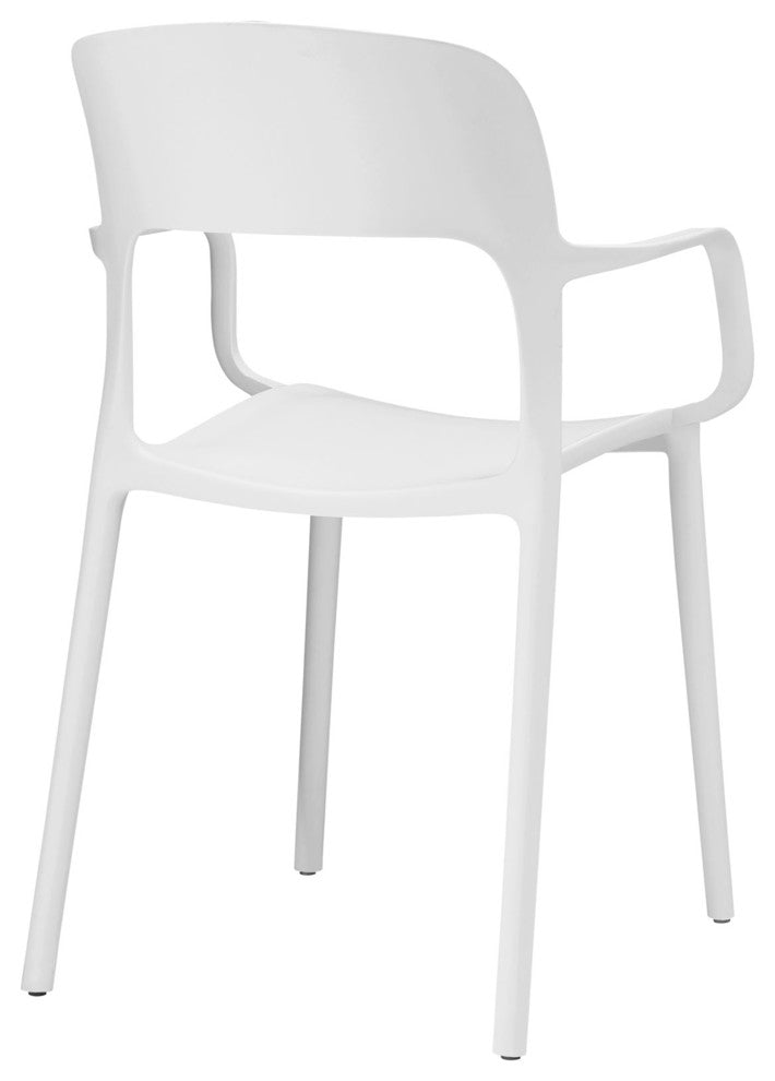 Modern Contemporary Dining Armchair, White Plastic