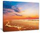"Fascinating Beach With Flowing Waves" Contemporary Seascape Art Canvas, 40"x30"