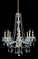 Elegant Lighting Verona 8-Light Crystal Chandelier, Gold, Royal Cut, Clear