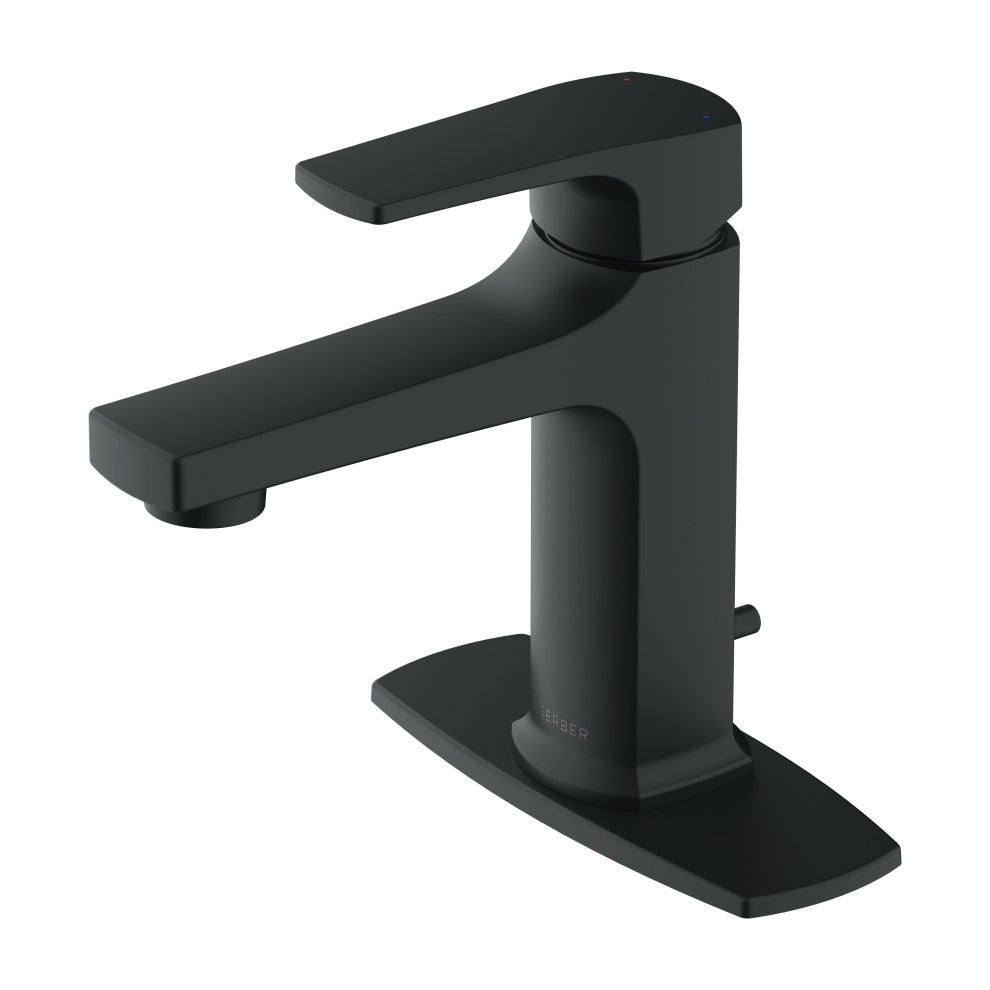 Tribune 1H Bath Faucet 1-Hole Mount, 50/50 Pop-Up Drain 1.2gpm, Satin Black