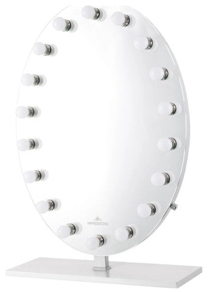 Heiress Pro Vanity Mirror, White, Led Globe Bulbs