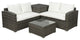 4 Pieces Outdoor Rattan Wicker Patio Sectional With Storage and Cushions