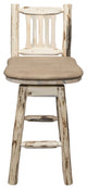Barstool, Back and Swivel, Clear Finish, Buckskin Pattern