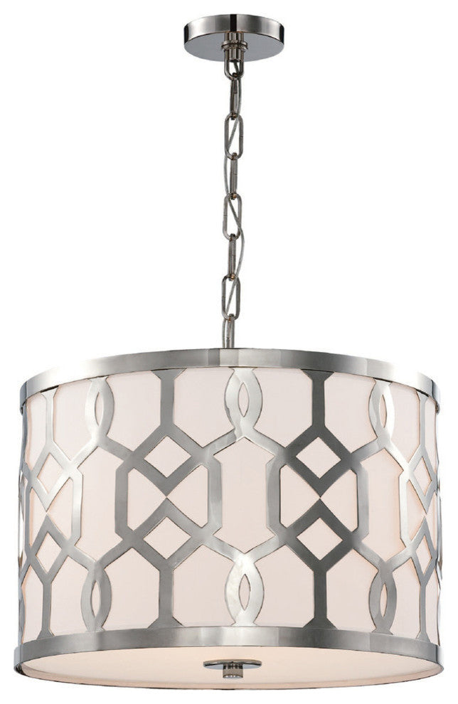 Libby Langdon for Crystorama Jennings 3 Light Polished Nickel Chandelier