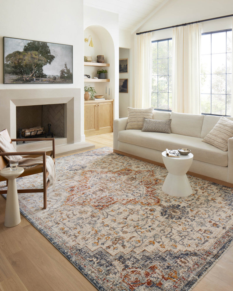 Loloi II Sorrento Ivory/Fiesta 18"x18" Sample Rug