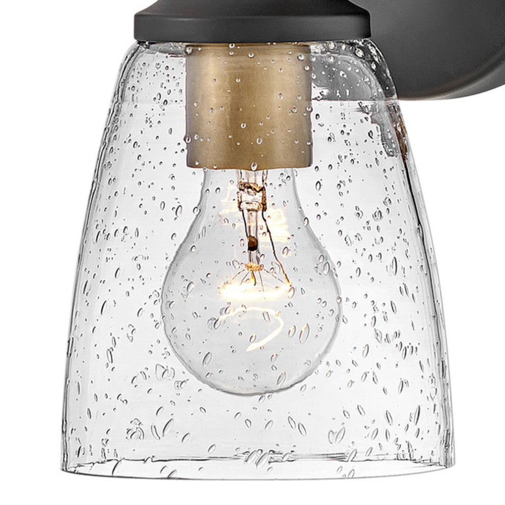 Hinkley Easton 6" Single Light Bath Vanity Fixture, Black + Heritage Brass