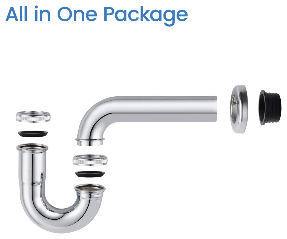 Kibi 1-1/2" P-Trap, Chrome