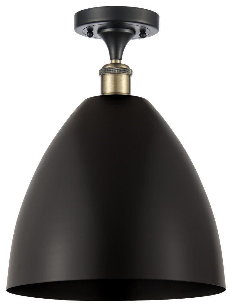 Ballston Dome Semi-Flush Mount, Black Antique Brass, Matte Black