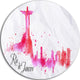 Rio De Janeiro Red Silhouette, Cityscape Painting Round Wall Art, 11"