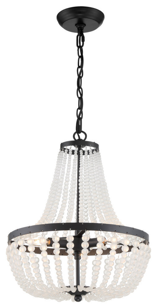Crystorama 603-MK, 3-Light Chandelier, Matte Black