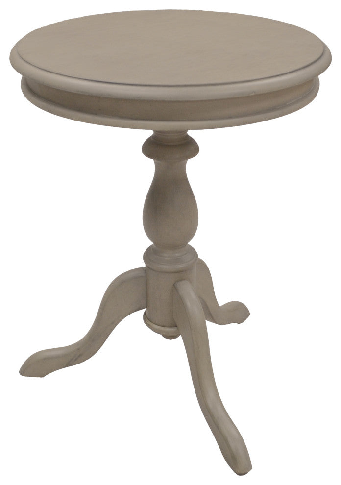 Anna Pedestal Base Accent Table, Weathered Gray